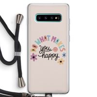 Happy days: Samsung Galaxy S10 Plus Transparant Hoesje met koord
