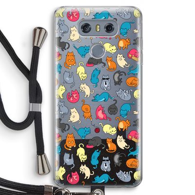 Kleurrijke katten: LG G6 Transparant Hoesje met koord