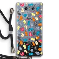 Kleurrijke katten: LG G6 Transparant Hoesje met koord