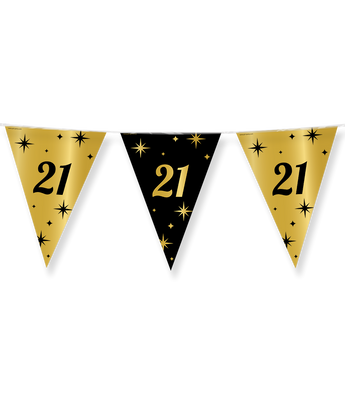 Classy Vlaggenlijn 21 Jaar Zwart/Goud (10m)