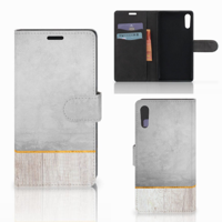 Sony Xperia XZ | Sony Xperia XZs | Book Style Case | Wood Concrete