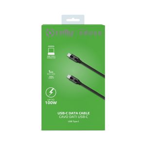 Celly - Power Delivery USB-kabel Type-C, 1 meter, Zwart - PVC - Celly