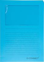 Q-CONNECT L-map met venster, 120 g/m², A4, pak van 100 stuks, blauw