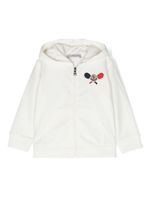 Moncler Enfant hoodie zippé à patch logo - Blanc