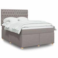 Boxspring met matras stof taupe 140x190 cm