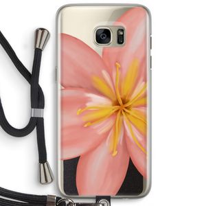 Pink Ellila Flower: Samsung Galaxy S7 Edge Transparant Hoesje met koord