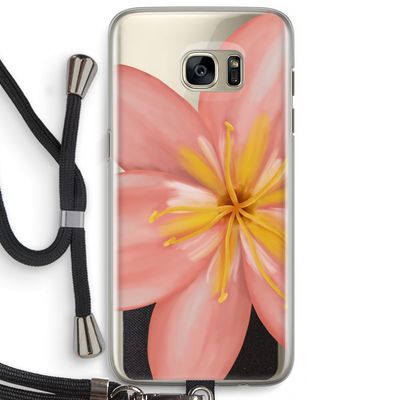 Pink Ellila Flower: Samsung Galaxy S7 Edge Transparant Hoesje met koord