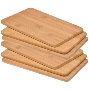 Set van 6x houten bamboe snijplanken / broodplanken 22 x 14 cm