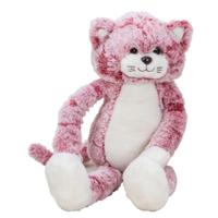 Pluche kat/poes knuffel - extra lange armen en benen - roze - 50 cm