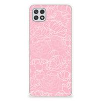 Samsung Galaxy A22 5G TPU Case White Flowers