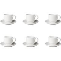 Mammoet Kop en schotel Budgetline Breed 20 cl 13.5 cm wit 6 stuks