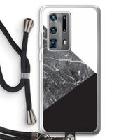 Combinatie marmer: Huawei P40 Pro Plus Transparant Hoesje met koord