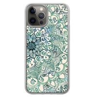 iPhone 12 (Pro) hybride hoesje - Mandala blauw