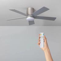 Stille plafondventilator led zilver &apos;Flat&apos; super silent 40 db 132cm
