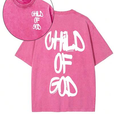 Men's Oversized Washed Cotton T-Shirt | Dark Grey Graphic Tee Hot Pink / L