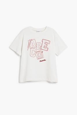 WIT GEBREID T-SHIRT - WHITE - 13/14