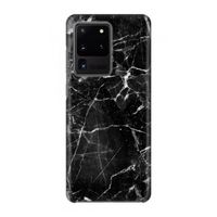 Zwart Marmer 2: Volledig geprint Samsung Galaxy S20 Ultra Hoesje