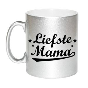 Liefste mama zilveren mok / beker voor Moederdag 330 ml