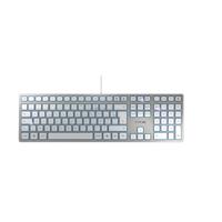 CHERRY KC 6000 Slim toetsenbord Universeel USB AZERTY Belgisch Zilver, Wit