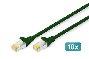 Digitus DK-1644-A-005-G-10 RJ45 Netwerkkabel, patchkabel CAT 6A S/FTP 0.50 m Groen 1 stuk(s)