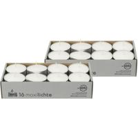 Enlightening Candles Waxinelichtjes - maxi - 32x - wit - 10 branduren - Geurloze kaarsen