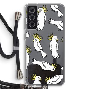 Papegaai: Samsung Galaxy S21 FE Transparant Hoesje met koord