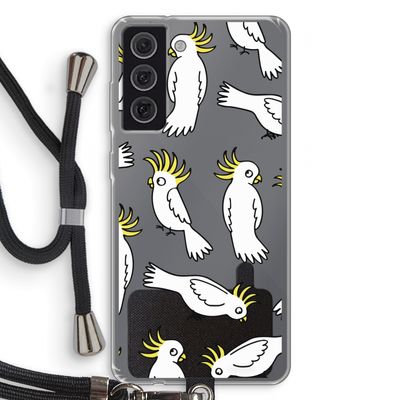 Papegaai: Samsung Galaxy S21 FE Transparant Hoesje met koord