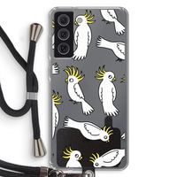 Papegaai: Samsung Galaxy S21 FE Transparant Hoesje met koord