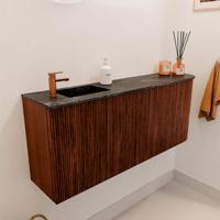 Toiletmeubel Mondiaz Joya Dlux | 101.6 cm | Meubelkleur Ruby | Faye wastafel Lava Wasbak Links | 1 kraangat