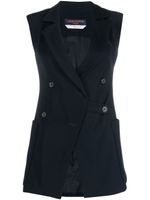 Louis Vuitton Pre-Owned veste sans manches croisée à revers crantés (2010) - Bleu