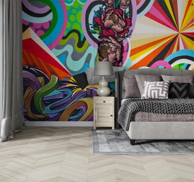 Urban foto behang grafitti met rozen