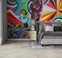 Urban foto behang grafitti met rozen
