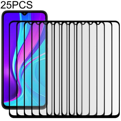 Voor Xiaomi Redmi 9 (India) 25 PCS Full Glue Full Screen Tempered Glass Film