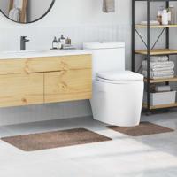 VidaXL Antislip badmat set 2 pcs bruin pp