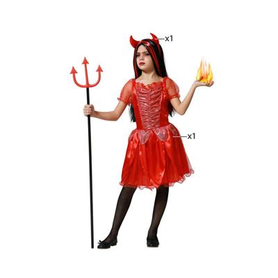 Kostuums voor Kinderen Rood Demoness Demon Maat 10-12 Jaar