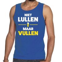 Niet Lullen maar Vullen tekst tanktop / mouwloos shirt blauw - thumbnail