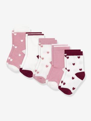 Set van 5 paar baby sokken met hartjesmotieven PETIT BATEAU blauw