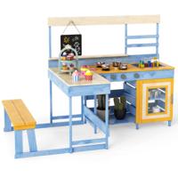 Modderkeuken met Picknicktafel voor Kinderen Buitenspeelset voor in de Achtertuin-Blauw