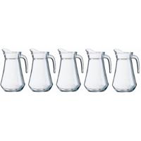Water karaf - 5x - 1 liter - glas - Sapkan - waterkan - schenkkan - met handvat Water karaf - 5x - 1 liter - glas - Sapkan - waterkan - schenkkan - met handvat