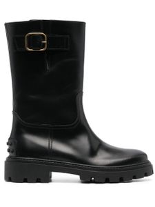 Tod's bottes en cuir à détail de boucle - Noir