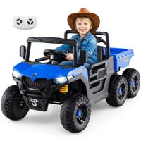 Elektrische Kiepwagen 24V Elektrische Auto met Kiepbak Afstandsbediening Muziek Verhalen Marineblauw