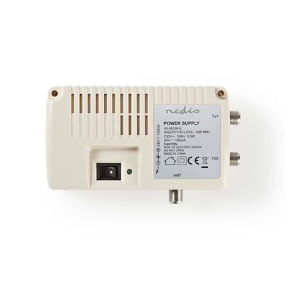Nedis SPIN100WT Power-inserter Voor Satelliet 2x F-uitgang Tussenschakeldemping: -5 Db