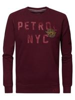 40% korting - Petrol Industries Heren Logo artwork sweater Burgundy - M - thumbnail