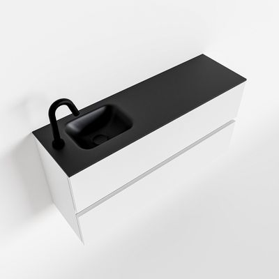 Toiletmeubel Mondiaz Ada | 100 cm | Meubelkleur Talc | Lex wastafel Urban Links | 1 kraangat