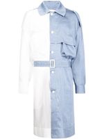 Feng Chen Wang trench à modèle bicolore - Bleu - thumbnail