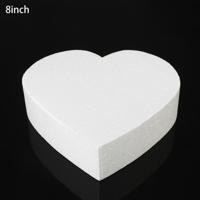 4-delige hartvormige prothese schuim bakken fondant taart zijde bloem praktijk schimmel hoogte: 7cm grootte: 8 inch