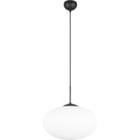 LED Hanglamp - Hangverlichting - Trion Ferdi - E27 Fitting - 1-lichts - Rond - 40cm - Mat Zwart - Metaal