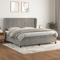 Boxspring met matras fluweel lichtgrijs 200x200 cm