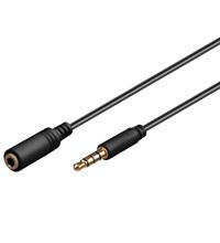 goobay Hoofdtelefoon en audio AUX verlengkabel, 4-pin 3.5mm slim verlengkabel 3 meter