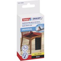 TESA On & Off 55231-00-01 Klittenband Om vast te plakken, Om op te naaien Haak- en lusdeel (l x b) 1000 mm x 20 mm Zwart 1 stuk(s)